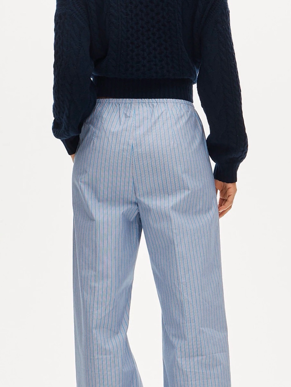 J. Crew Light Blue Striped Wide-Leg Pants - Picture 2 of 5